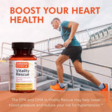 Superfood Science Vitality Rescue Omega-3 + Turmeric capsule in hand