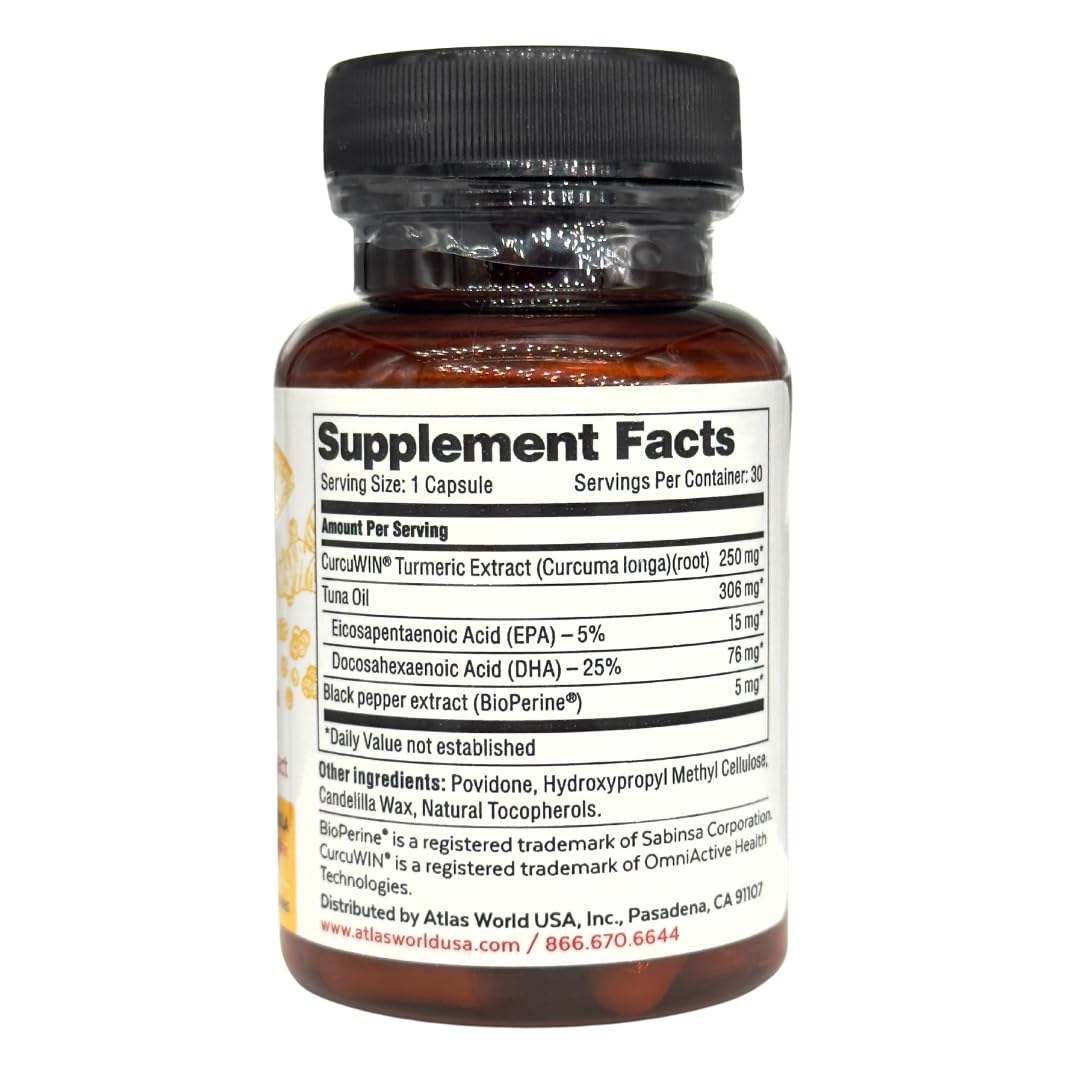 Superfood Science Vitality Rescue Omega-3 + Turmeric supplement with a glass of water