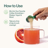 Supergut Blood Orange GLP-1 support lifestyle scene with fresh fruit