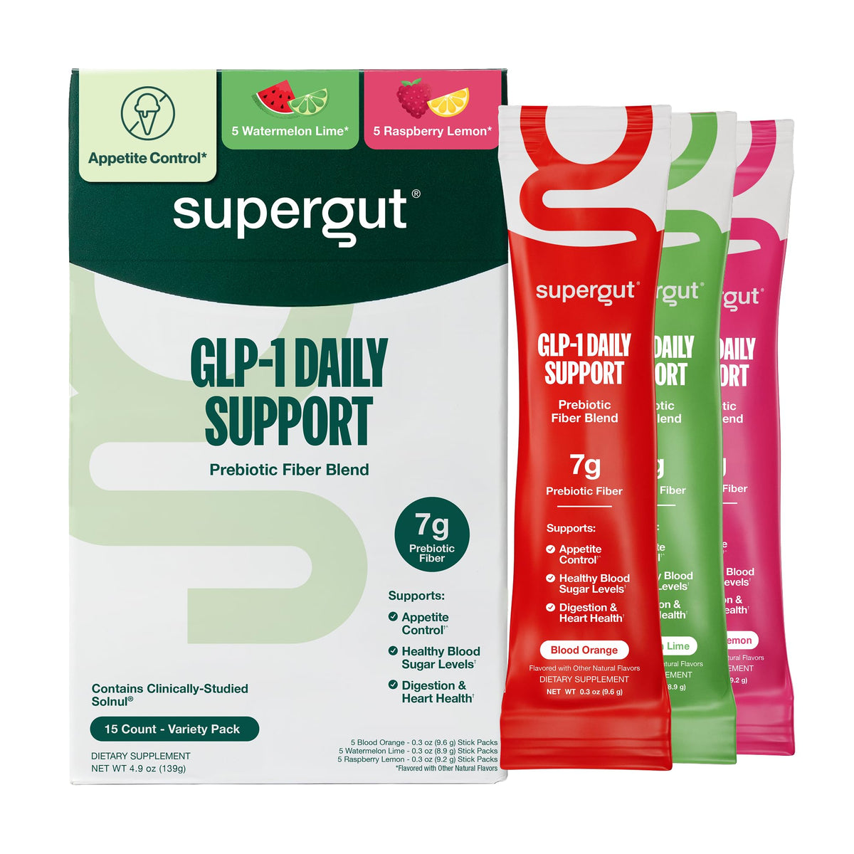 Supergut Flavored GLP-1 support Variety Pack front view