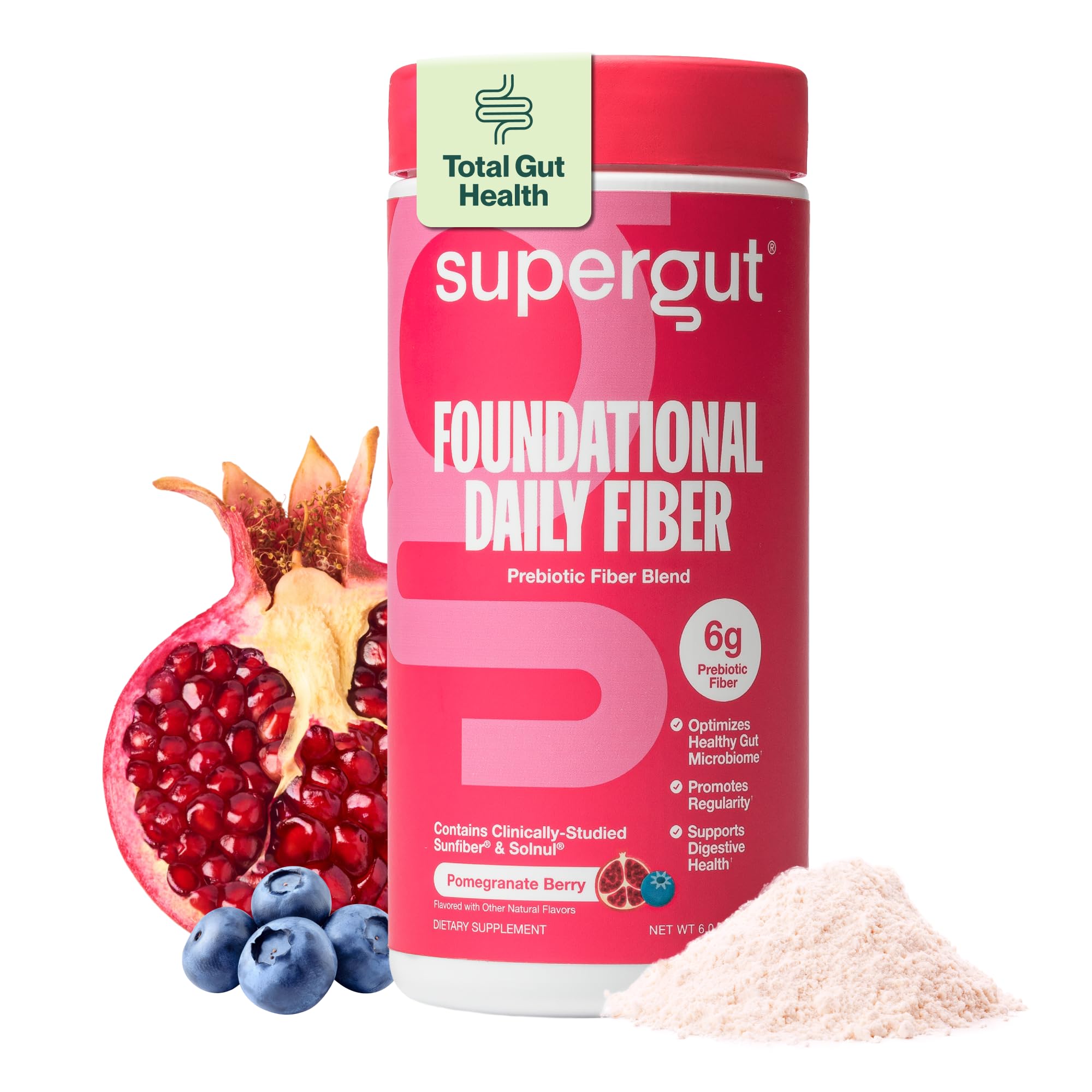 Supergut Foundational Daily Fiber Powder 170g Berry-Bright front view