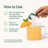 Supergut Foundational Daily Fiber Powder Tropical Peach Mango serving suggestion