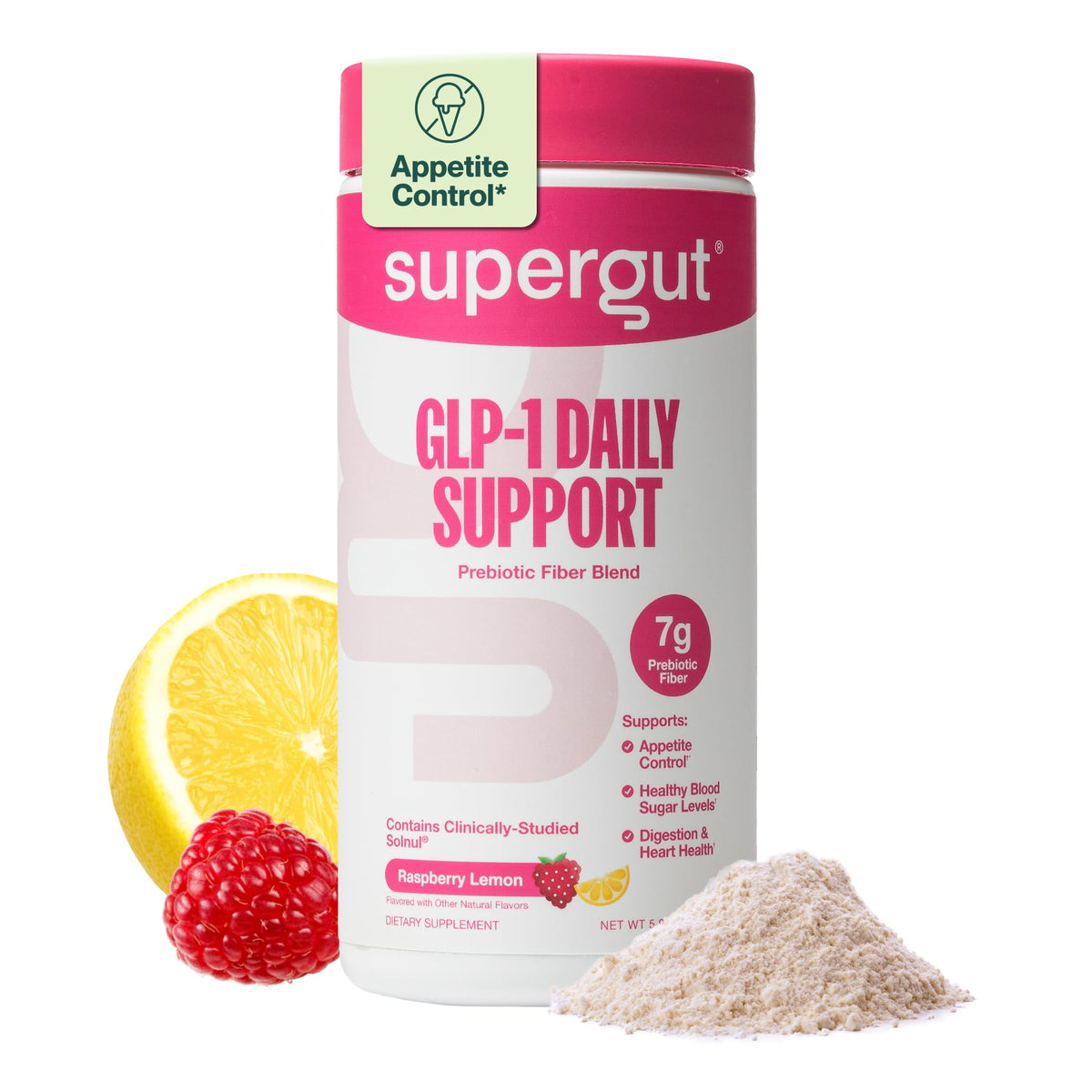 Supergut Raspberry Lemon GLP-1 support front view packaging