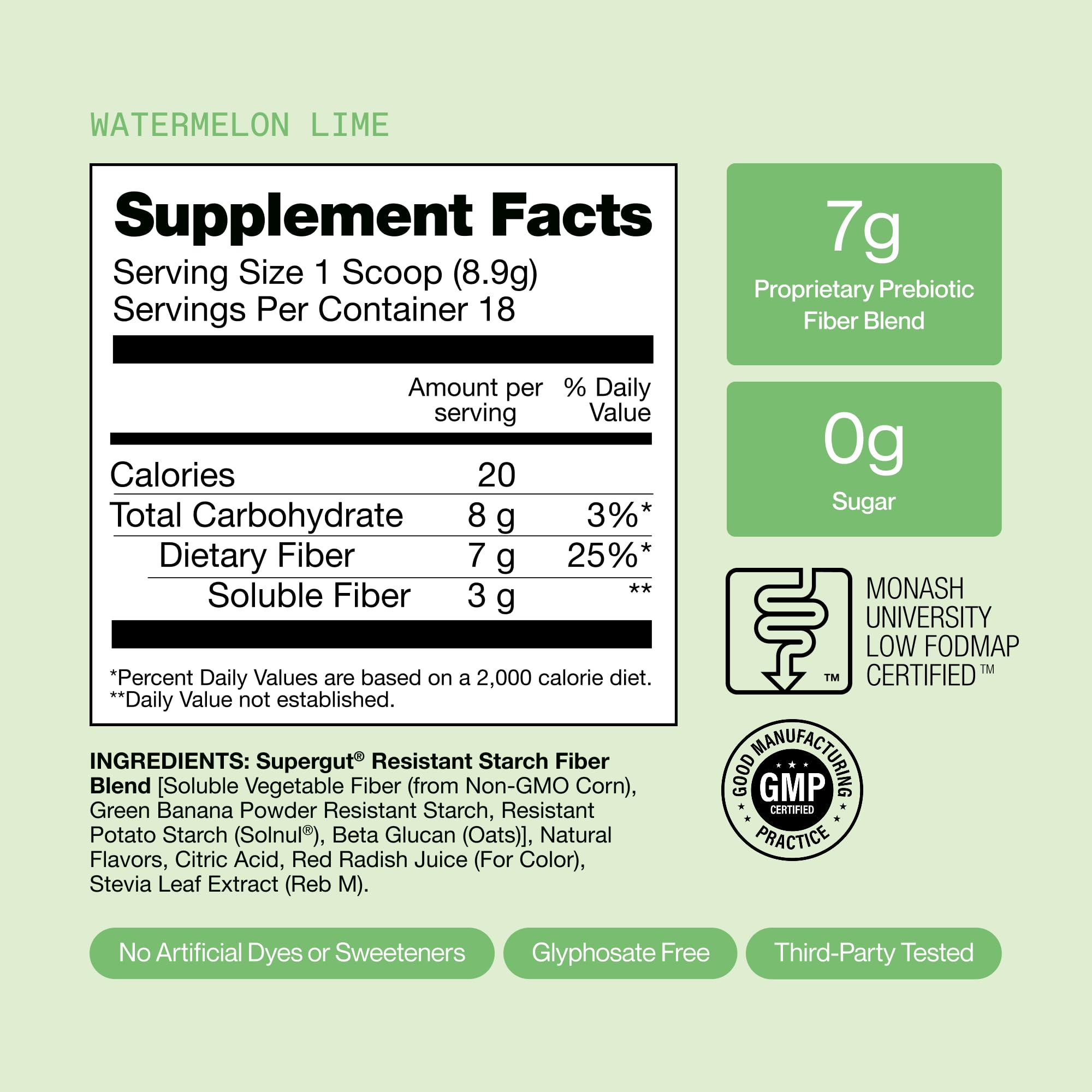 Supergut Watermelon Lime GLP-1 support with fresh watermelon and lime