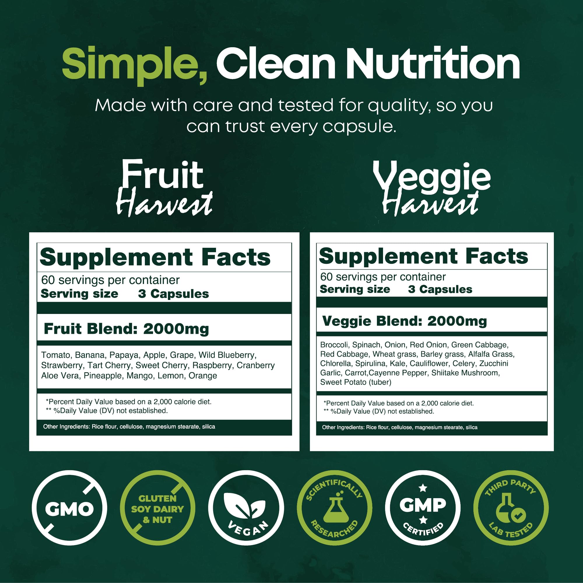 Supermed Research Veggie Harvest supplement capsule close-up