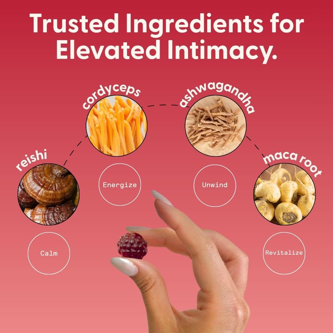 SuperMush Daily Passion Gummies with fresh ingredients