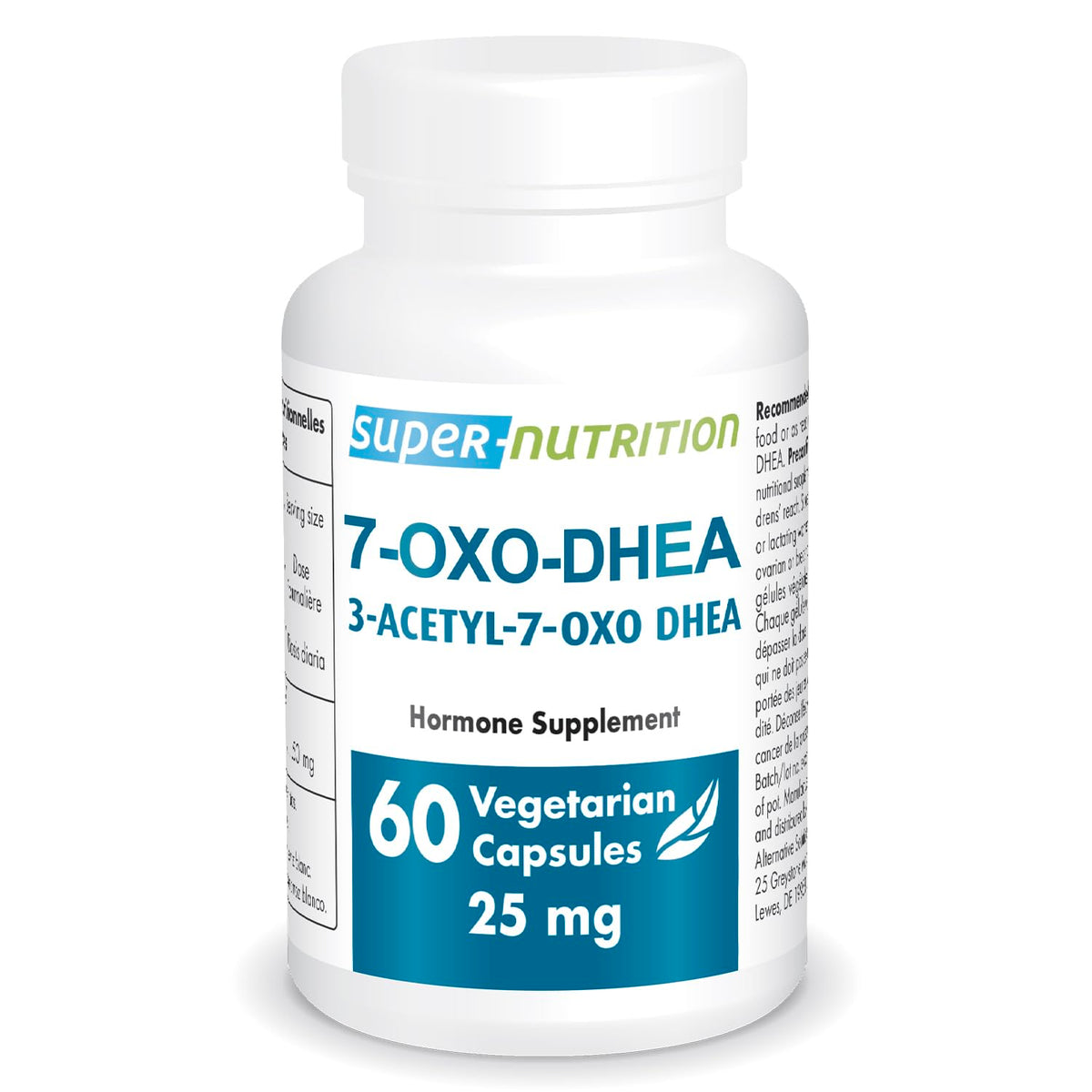 Supersmart 7-Keto DHEA 25mg vegetarian capsules front view