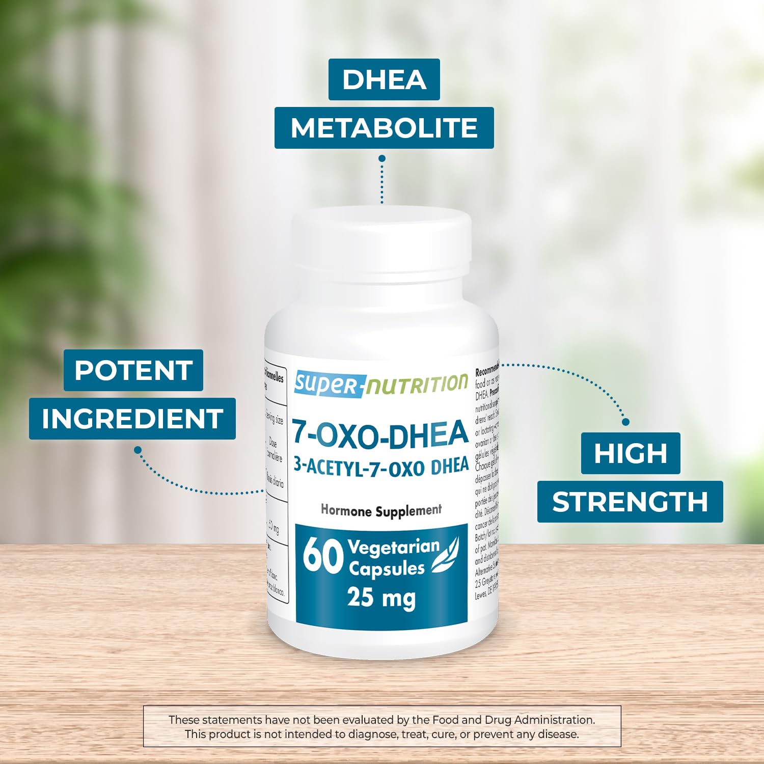 Supersmart 7-Keto DHEA supplement bottle with 60 capsules