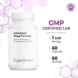 Supersmart Advanced Sleep Formula capsules with a measuring spoon