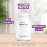 Supersmart Advanced Sleep Formula ingredients list close-up
