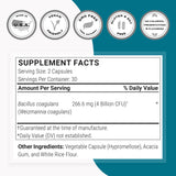 Supersmart Bacillus Coagulans Probiotic Capsules packaging