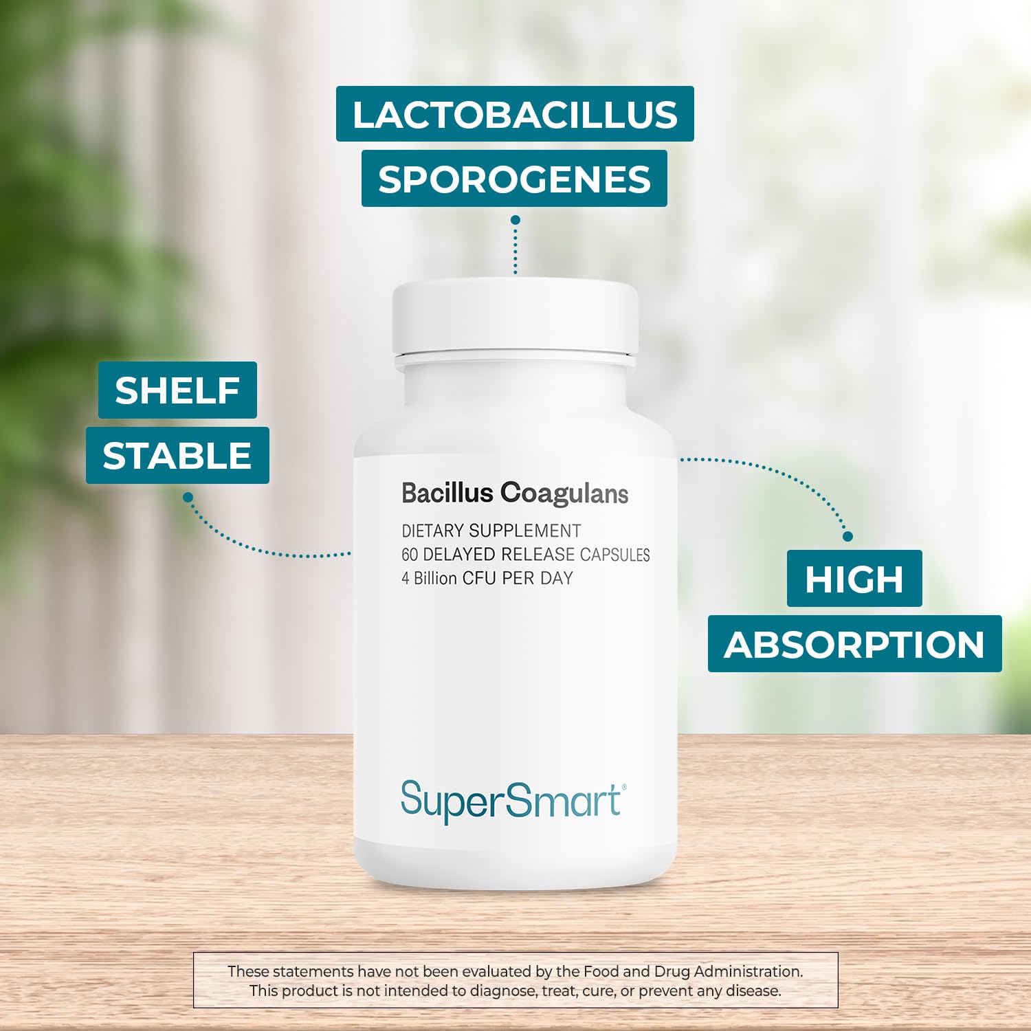Supersmart Bacillus Coagulans Probiotic Capsules side view