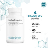 Supersmart Bacillus Coagulans Probiotic Capsules with dosage instructions