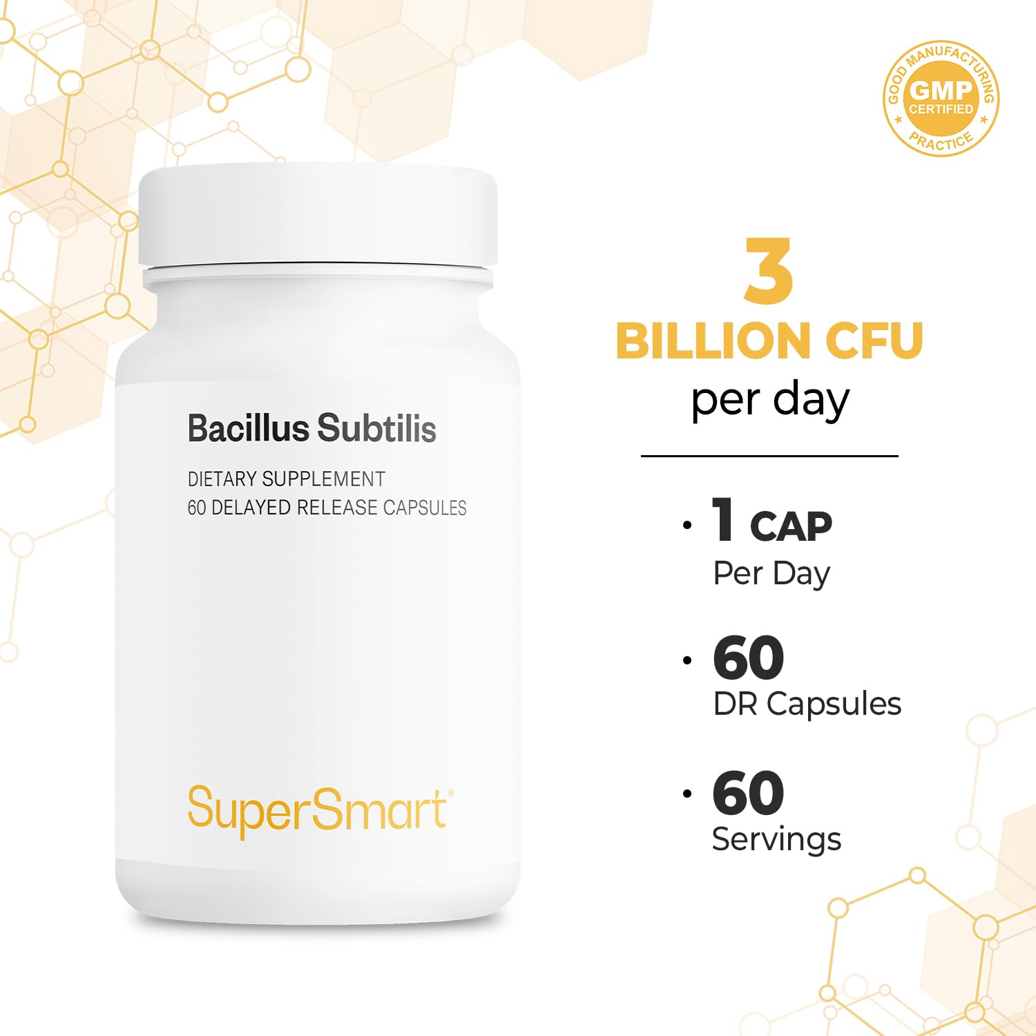 Supersmart Bacillus Subtilis Probiotic Supplement capsules