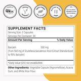 Supersmart Baicalin Supplement 90% Strength 120 Capsules back view