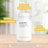 Supersmart Baicalin Supplement 90% Strength 120 Capsules side view
