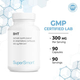 Supersmart BHT Supplement bottle with capsules on a table