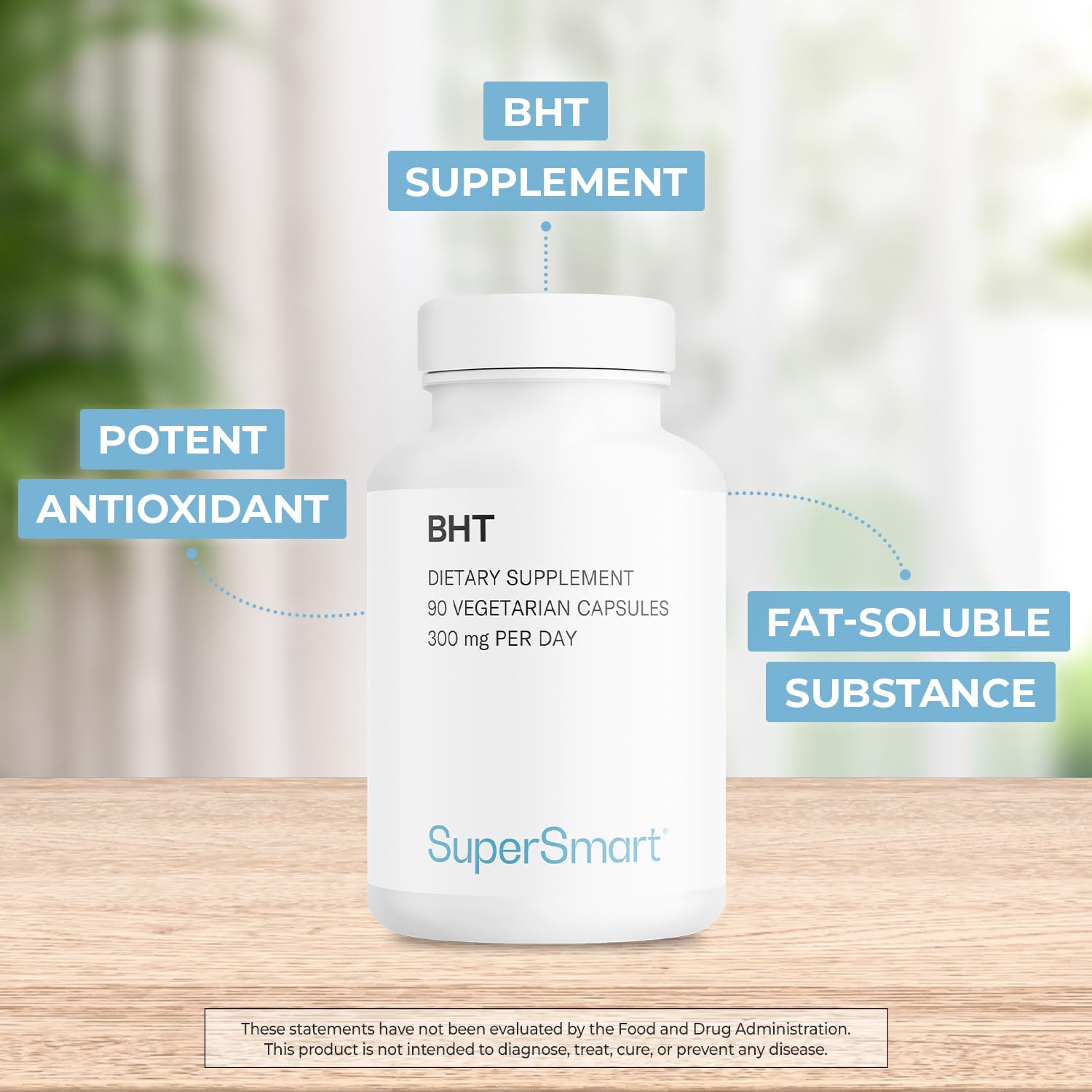 Supersmart BHT Supplement side view with label