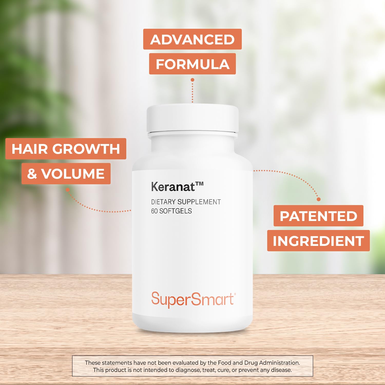 Supersmart Biotin Supplement side view showing ingredients