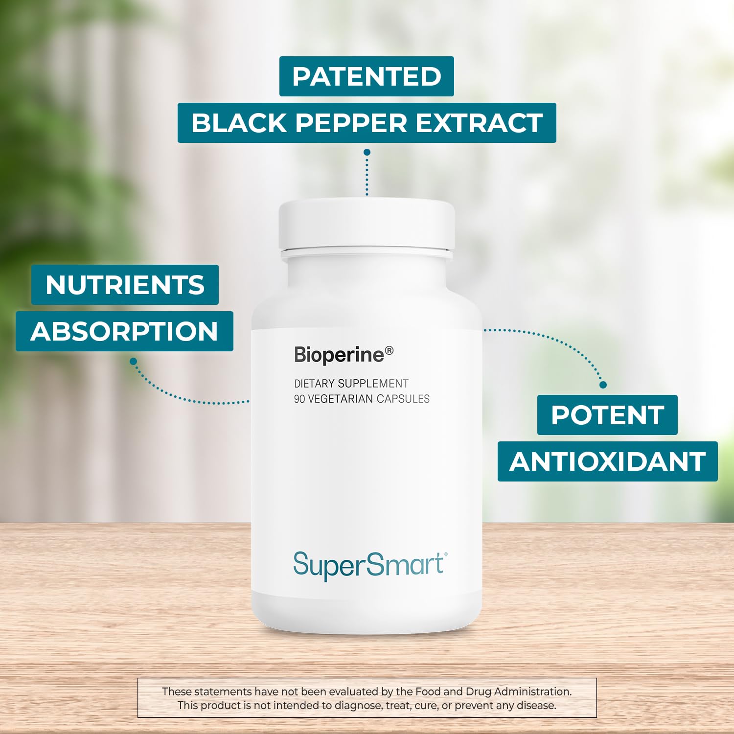 Supersmart Curcumin with Bioperine side view showing capsule
