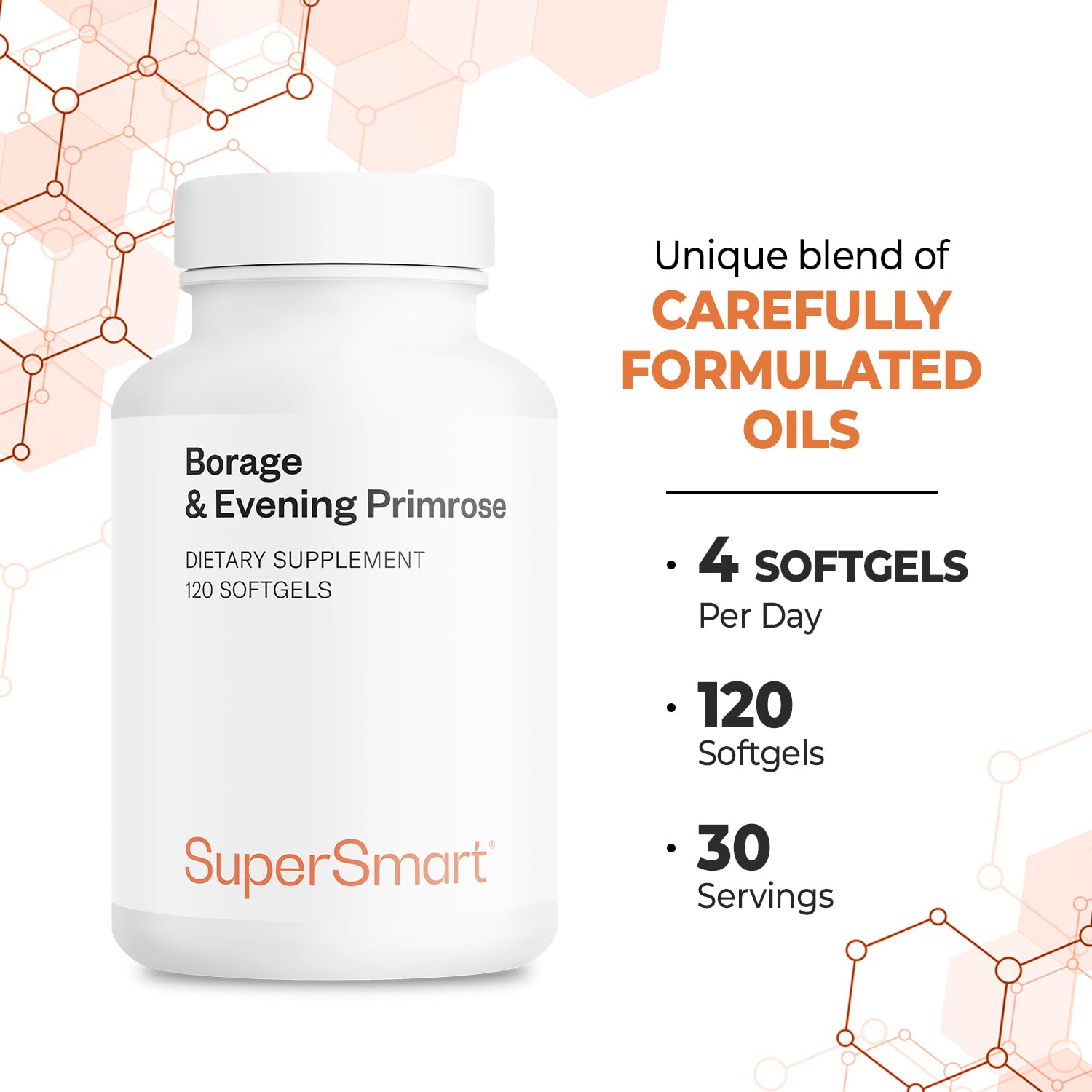 Supersmart Evening Primrose & Borage Oil Supplement packaging