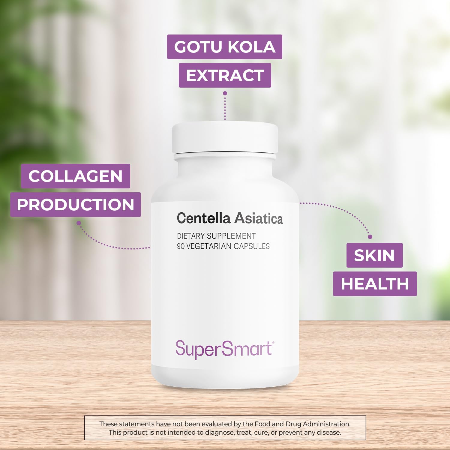 Supersmart Gotu Kola Extract 180mg capsules side view