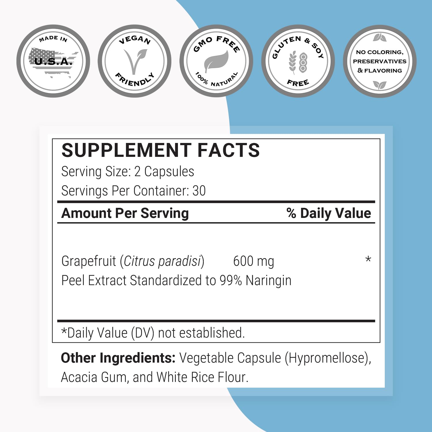 Supersmart Grape Seed Extract 300mg capsules side view