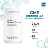 Supersmart H Pylori Advanced Formula Probiotic Supplement ingredients list