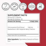 Supersmart Hesperidin Methyl Chalcone capsules in a clear bottle