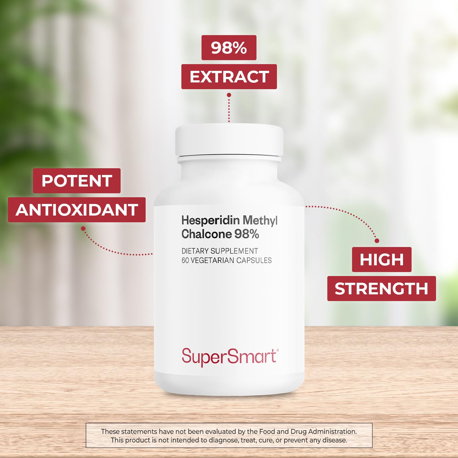 Supersmart Hesperidin Methyl Chalcone supplement side view with dosage information