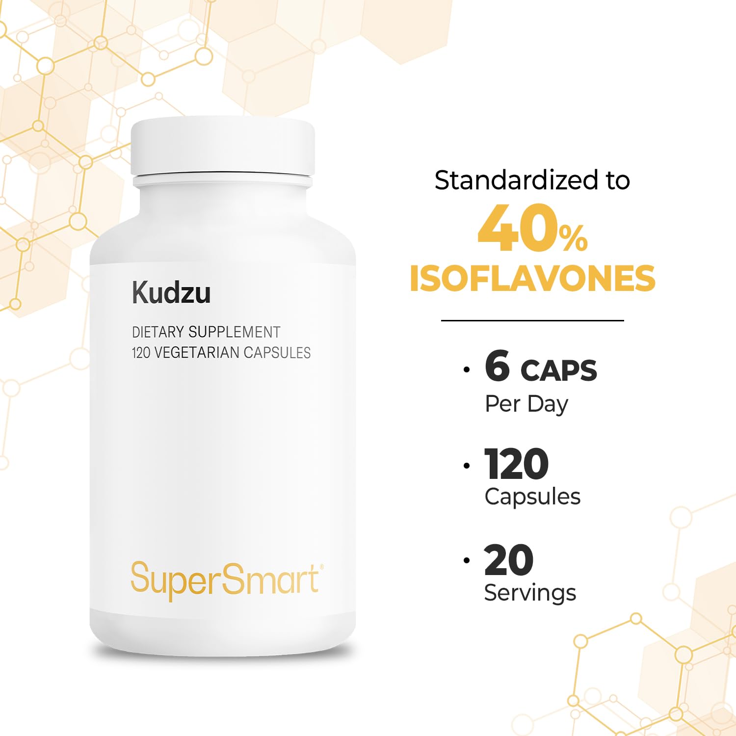 Supersmart Kudzu Supplement 500mg 40% Isoflavones packaging
