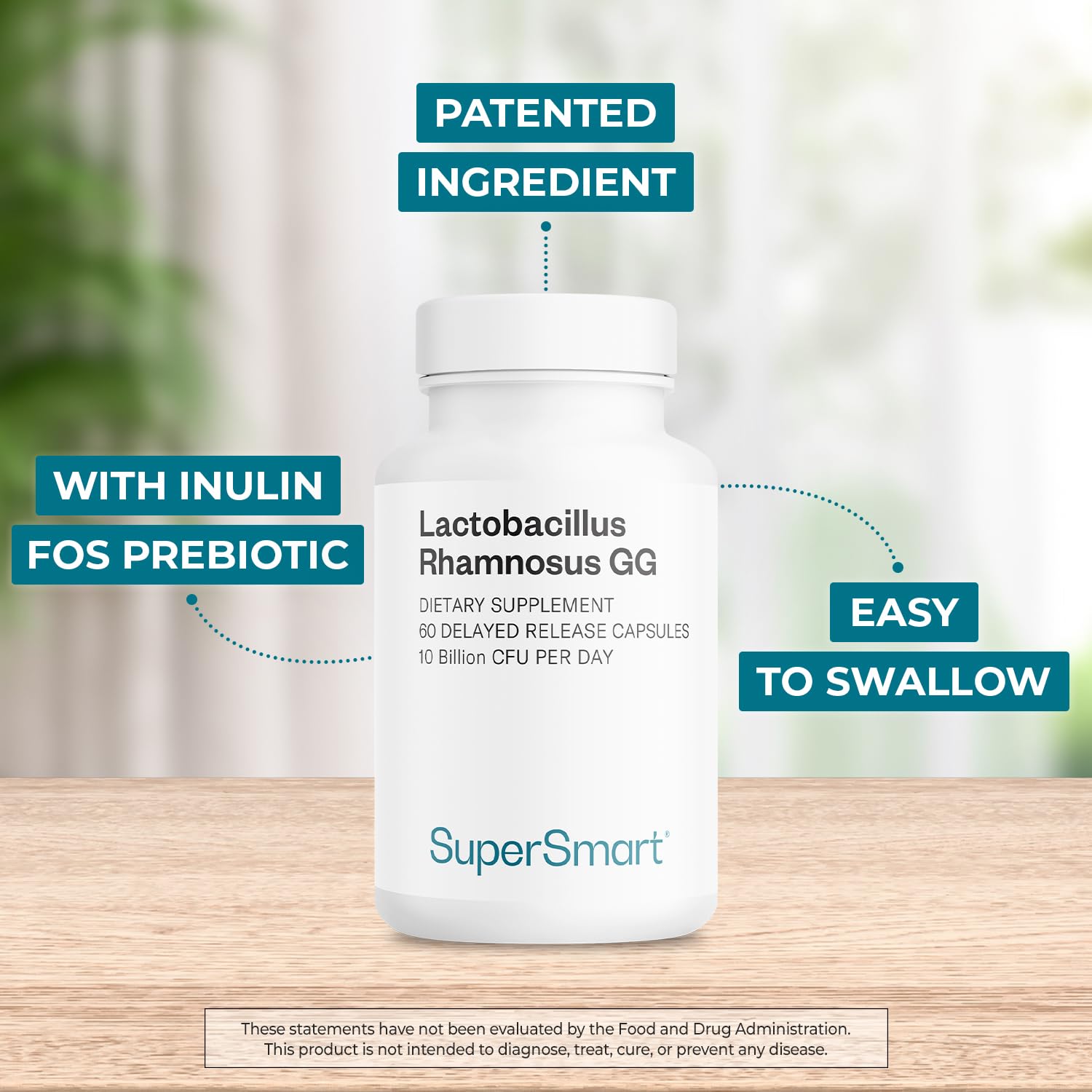 Supersmart Lactobacillus Rhamnosus GG Probiotic 100mg back view