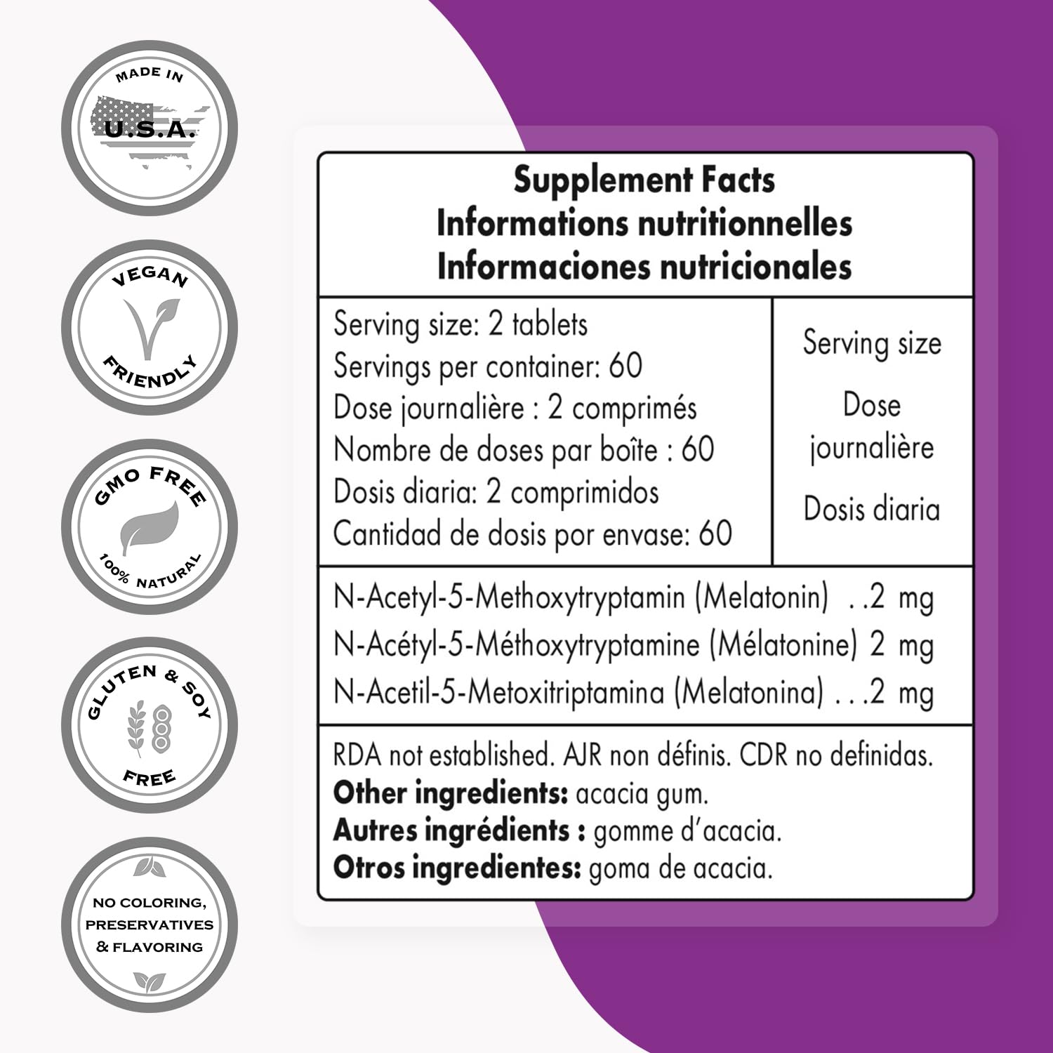Supersmart Melatonin 2mg 120 Tablets close-up of tablets