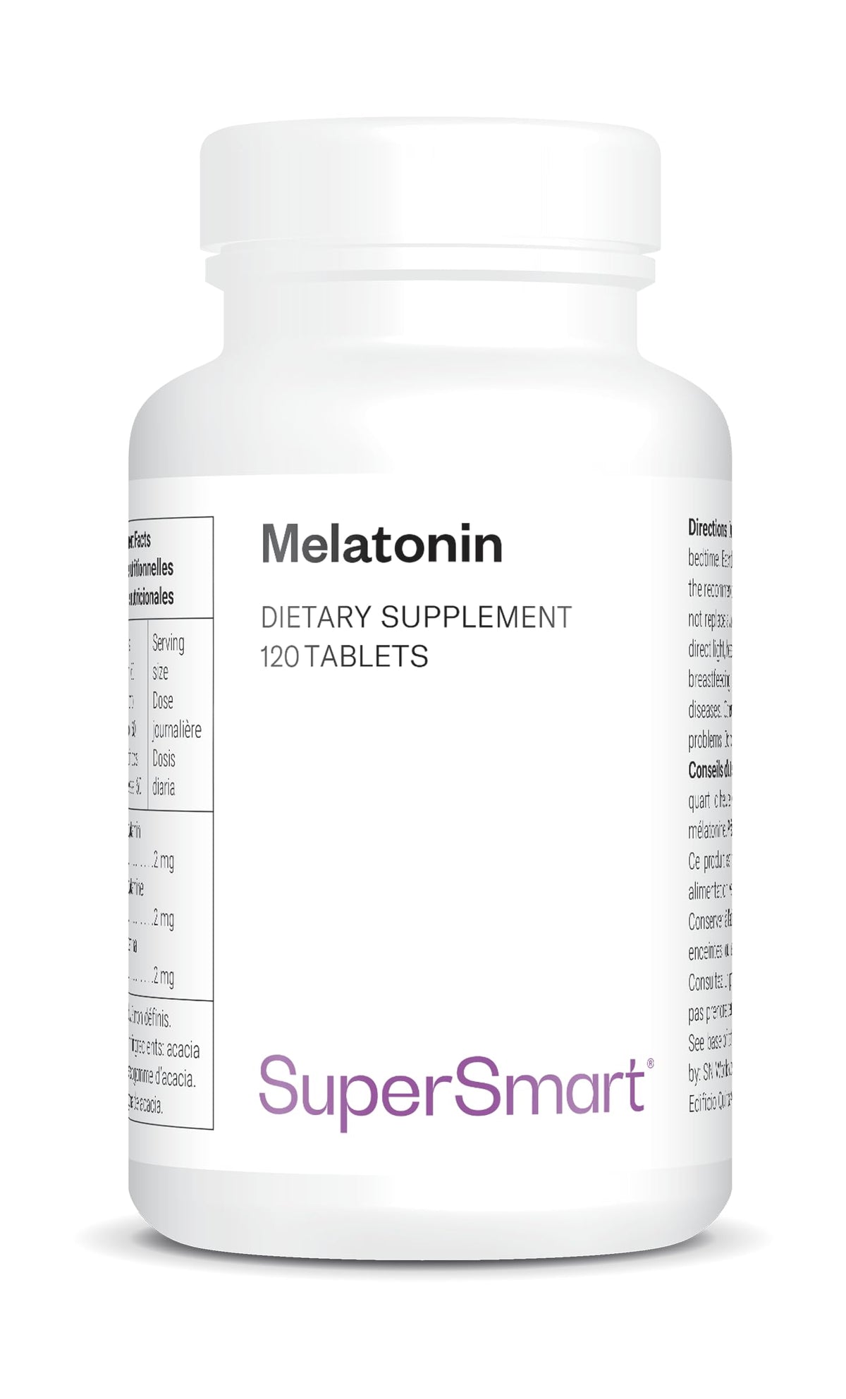 Supersmart Melatonin 2mg 120 Tablets front view