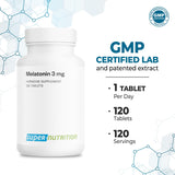 Supersmart Melatonin 3mg Fast Dissolve Tablets close-up of tablets