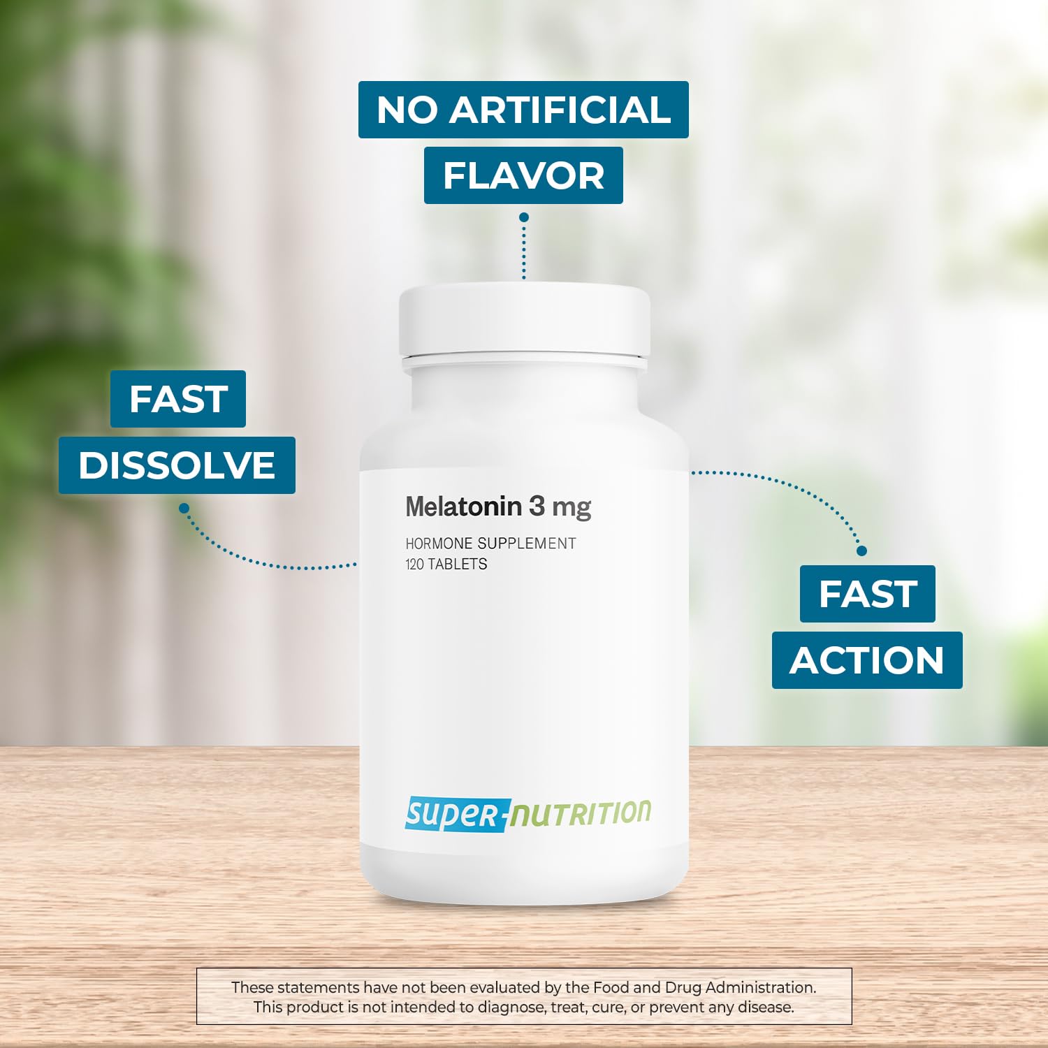 Supersmart Melatonin 3mg Fast Dissolve Tablets packaging