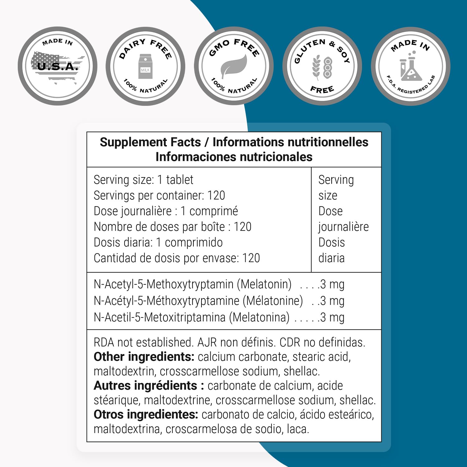 Supersmart Melatonin 3mg Fast Dissolve Tablets side view