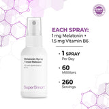Supersmart Melatonin Spray 1mg Natural Peppermint Flavor close-up of the nozzle
