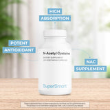 Supersmart N-Acetyl Cysteine capsules 600mg side view