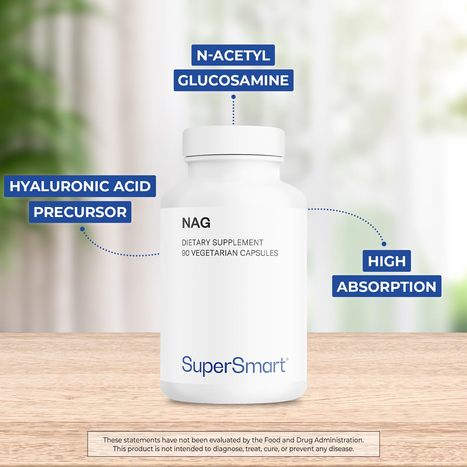 Supersmart N-Acetyl Glucosamine 1500mg capsules side view