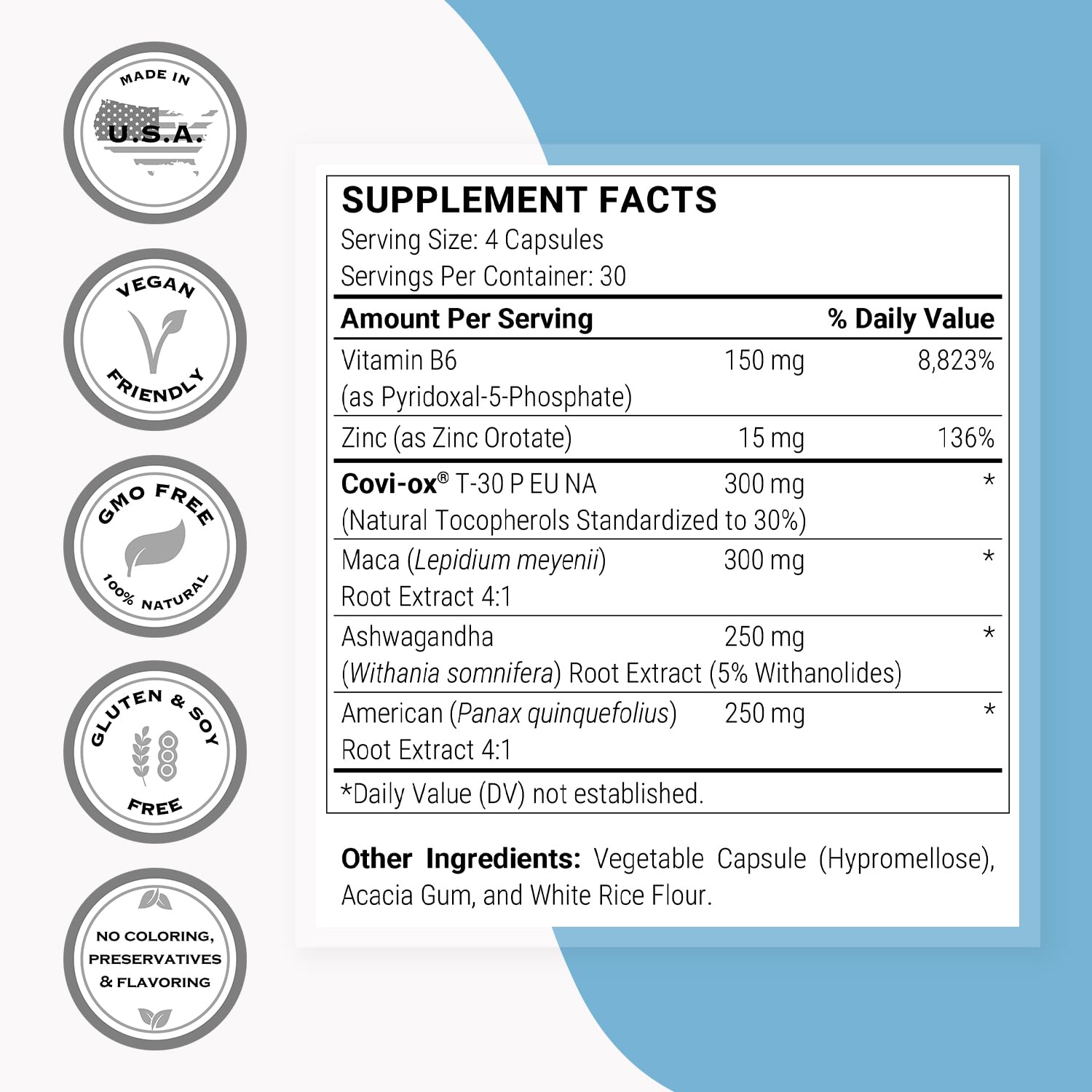Supersmart Natural Anti Prolactin Support 120 Capsules back view