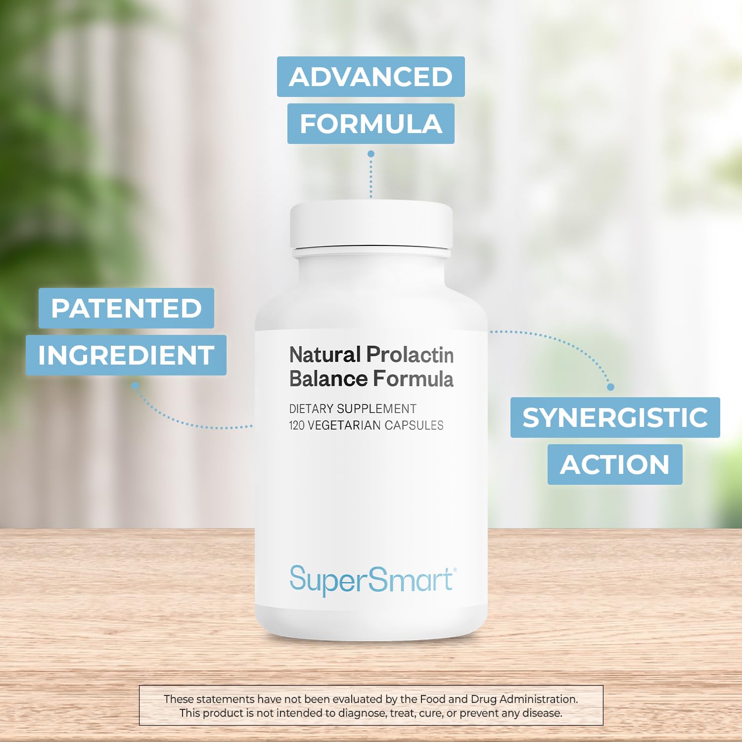 Supersmart Natural Anti Prolactin Support 120 Capsules side view