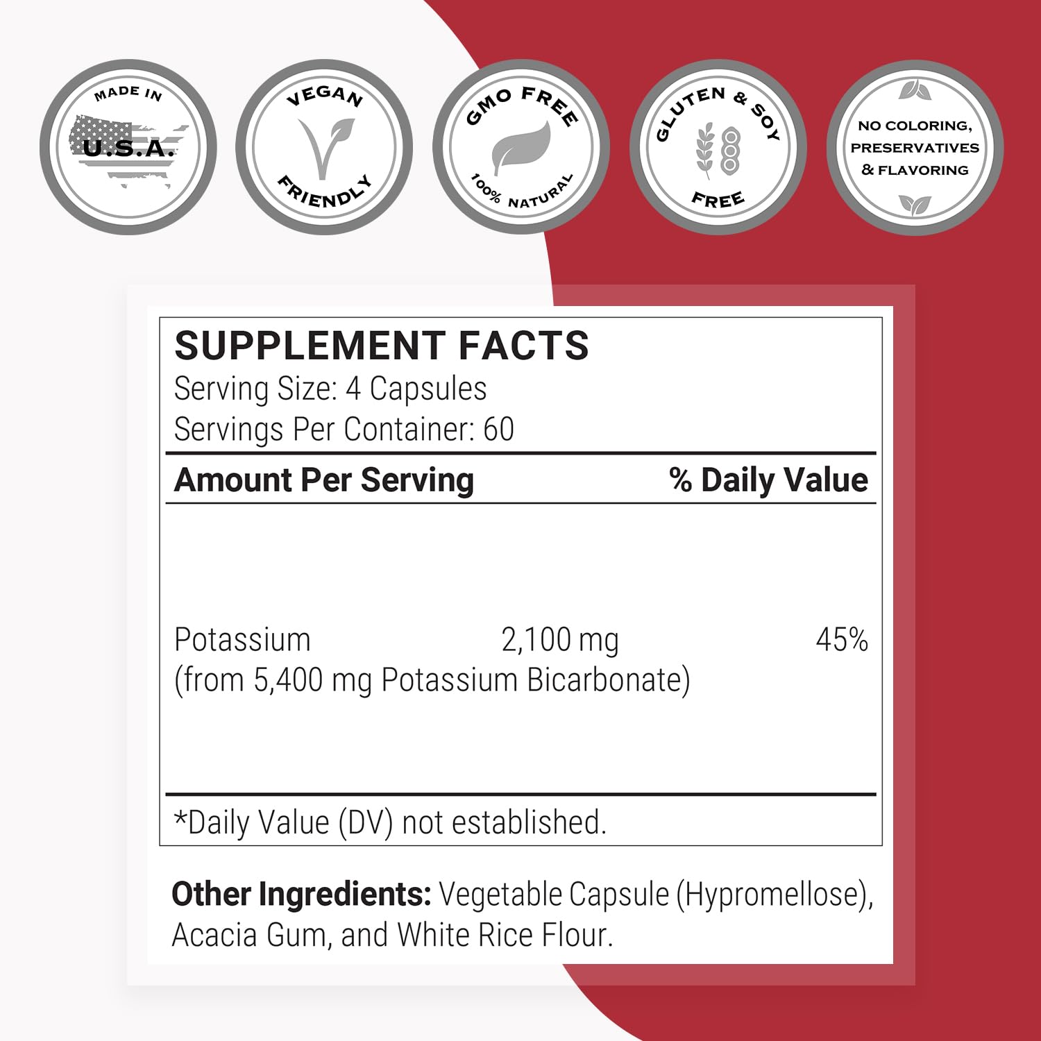 Supersmart Potassium Bicarbonate Supplement 5400mg capsules close-up
