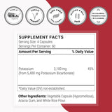 Supersmart Potassium Bicarbonate Supplement 5400mg capsules close-up