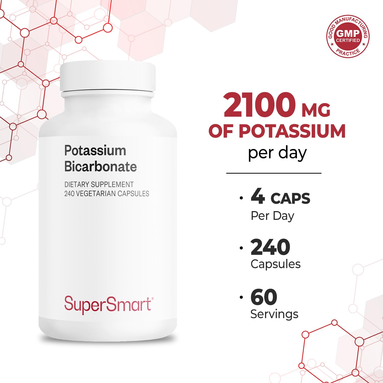 Supersmart Potassium Bicarbonate Supplement 5400mg dosage recommendation