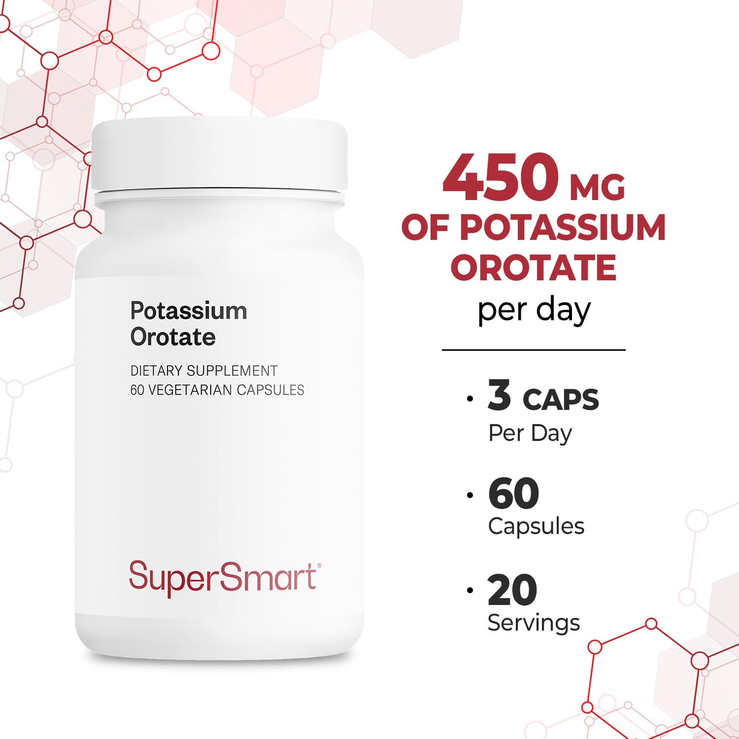 Supersmart Potassium Orotate 150mg capsules close-up