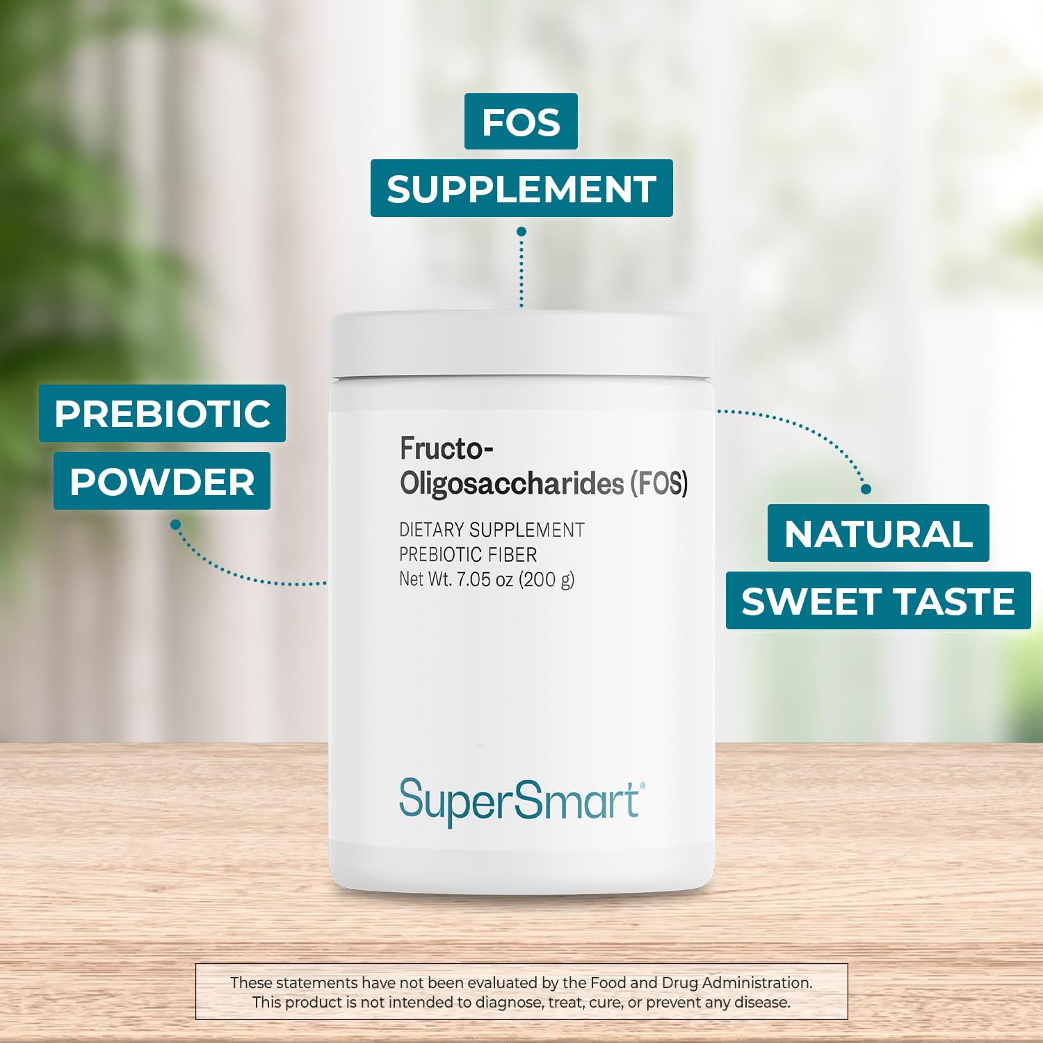 Supersmart Prebiotic Powder 200g scoop with powder