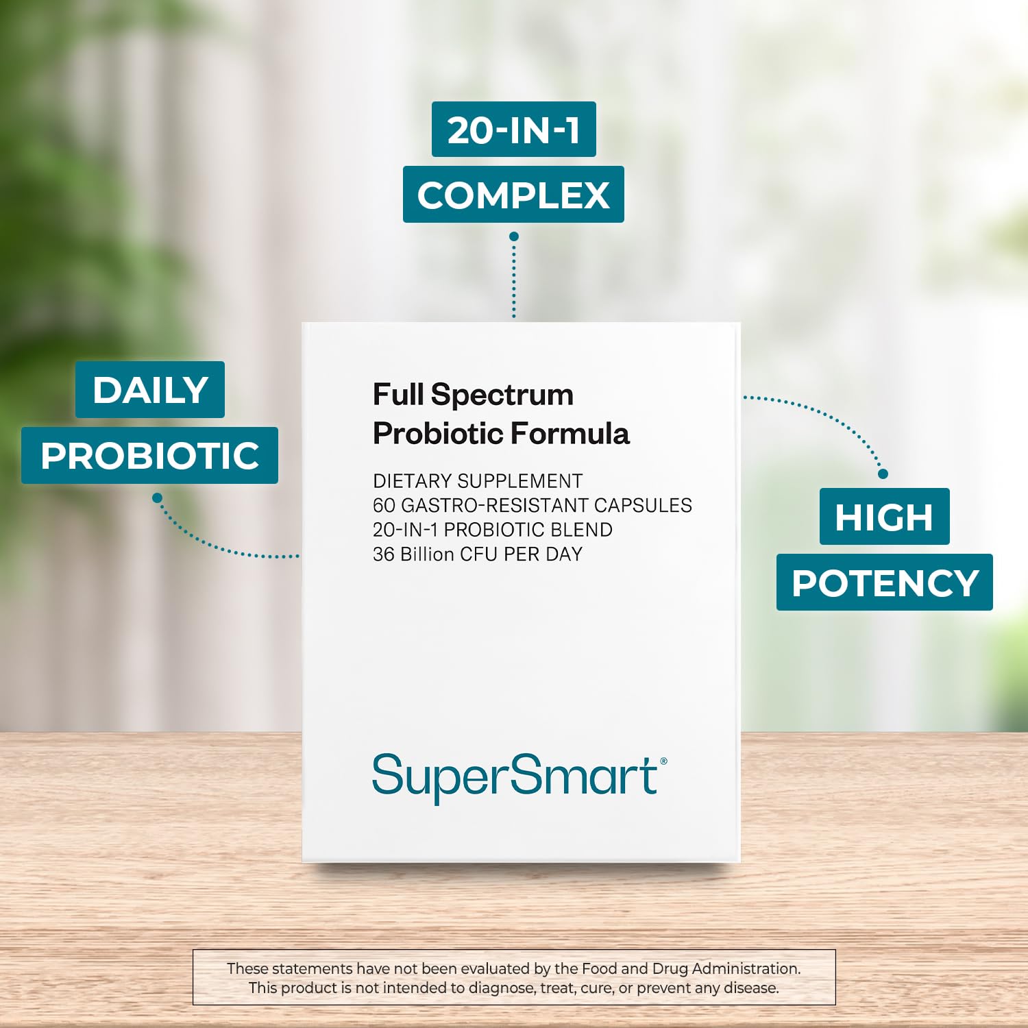 Supersmart Probiotic Supplement bottle side view