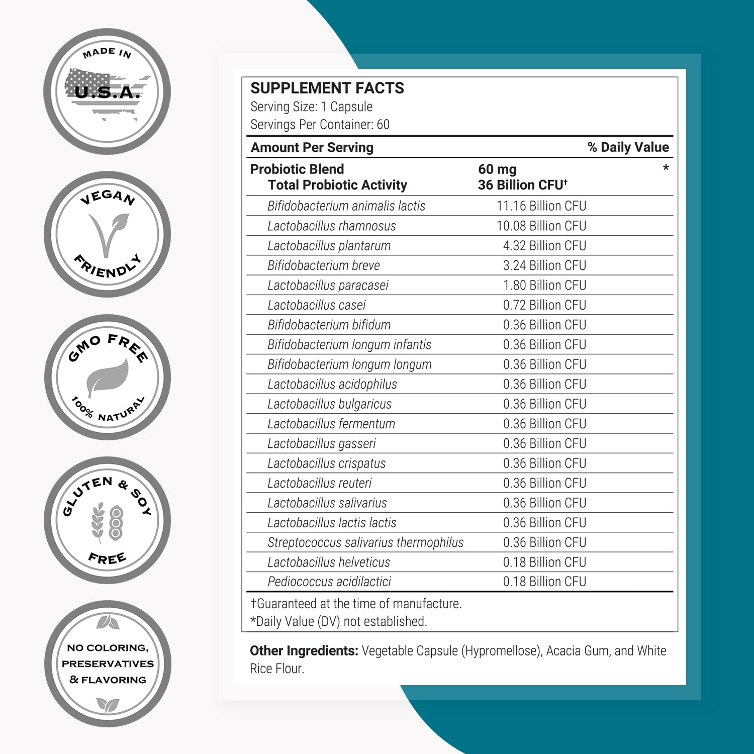 Supersmart Probiotic Supplement ingredients list