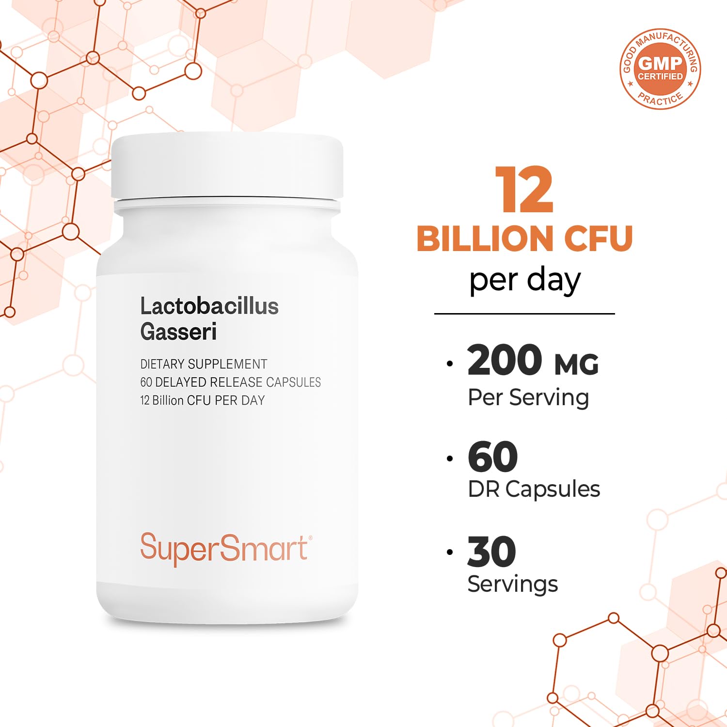 Supersmart Probiotic Supplement side view of packaging